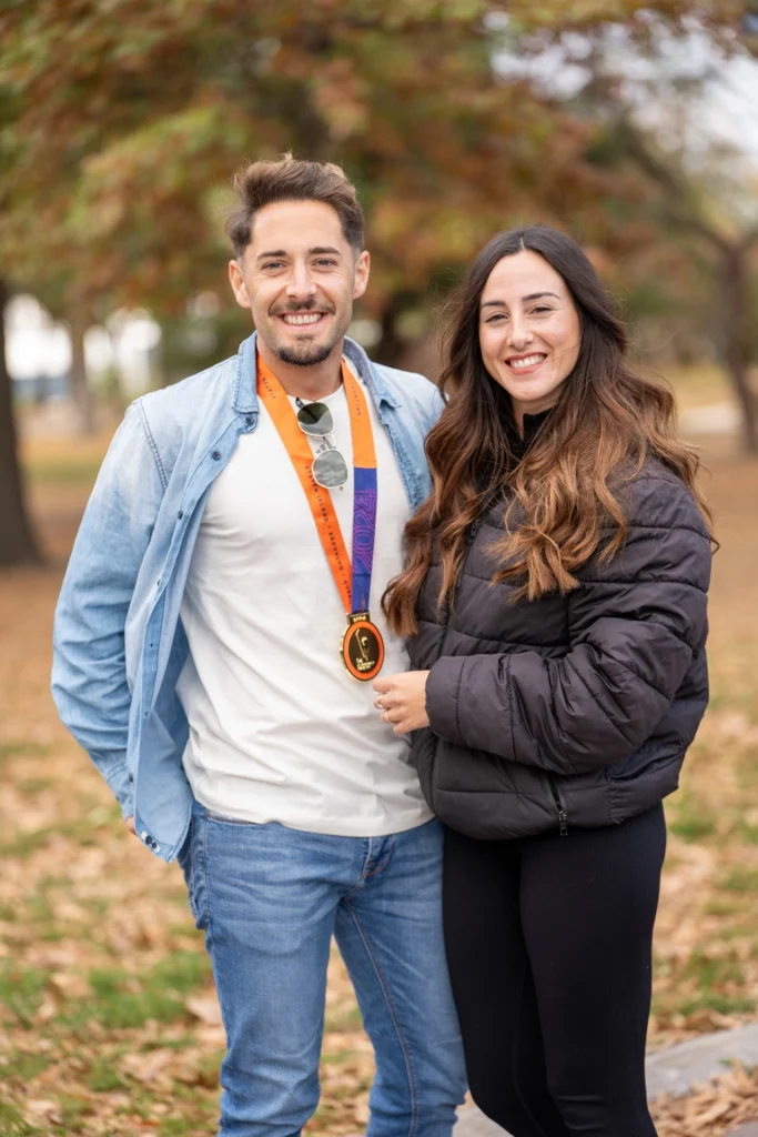Participante durante el viaje al New York Marathon